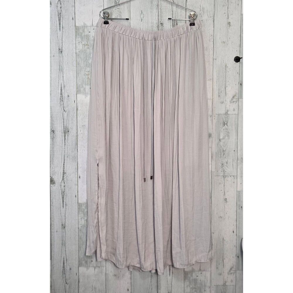 Liz Claiborne Elastic Drawstring Waist Pleated Maxi Skirt Sz. L